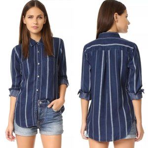RAILS Carter Indigo Striped Button Down Shirt EUC sz S